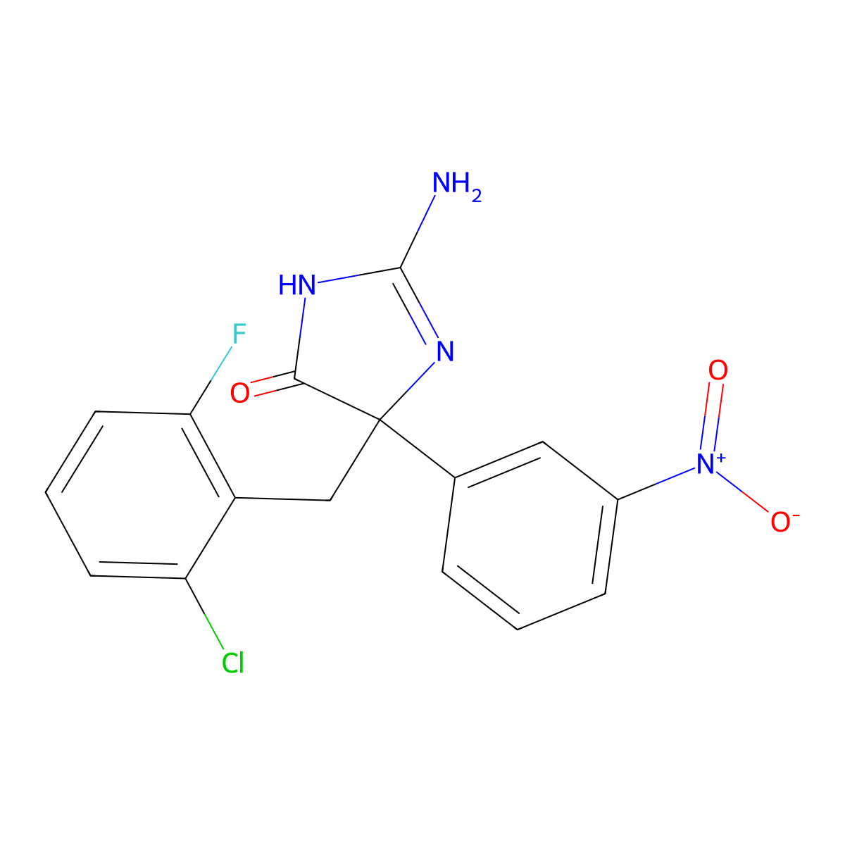 2-Amino-5-[(2-chloro-6-fluorophenyl)methyl]-5-(3-nitrophenyl)-4,5-dihydro-1H-imidazol-4-one molecular structure, CAS 1354919-21-3