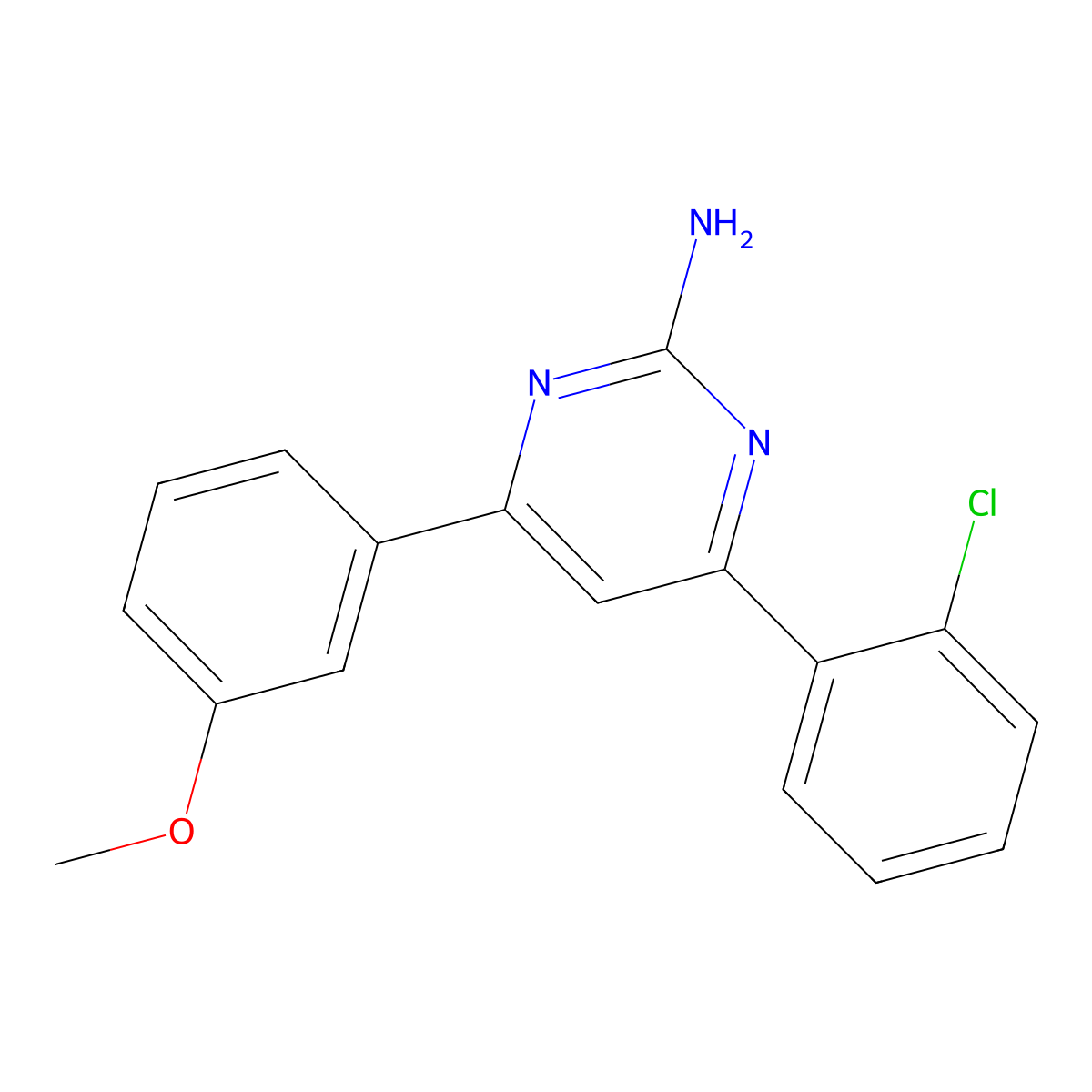 4-(2-Chlorophenyl)-6-(3-methoxyphenyl)pyrimidin-2-amine molecular structure, CAS 1354919-79-1