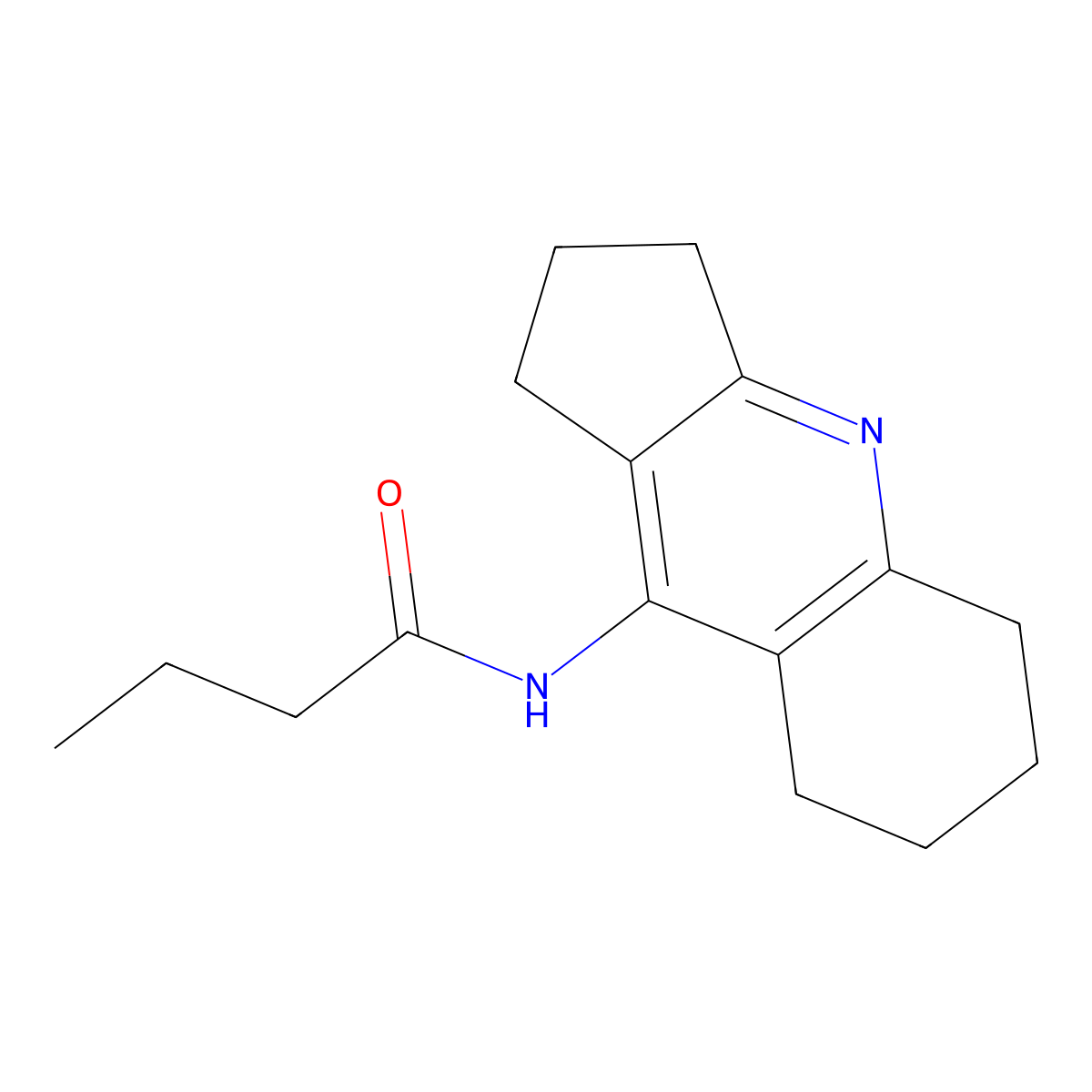 N-(2,3,5,6,7,8-hexahydro-1H-cyclopenta[b]quinolin-9-yl)butanamide molecular structure, CAS 135492-52-3