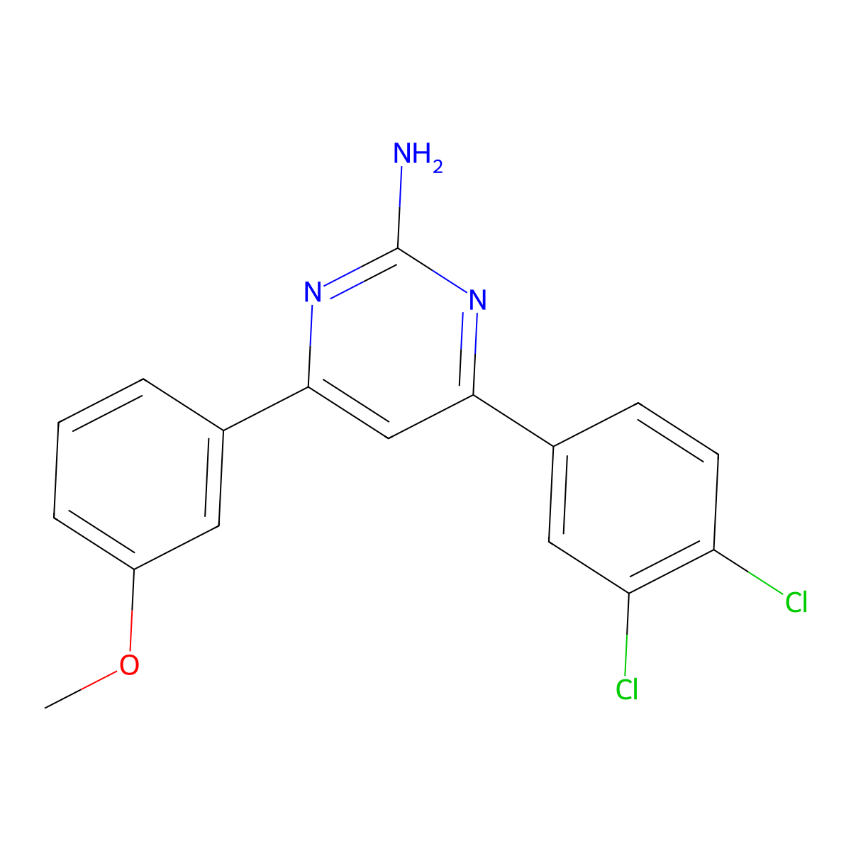 4-(3,4-Dichlorophenyl)-6-(3-methoxyphenyl)pyrimidin-2-amine molecular structure, CAS 1354920-08-3