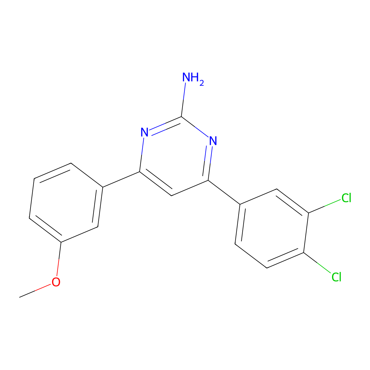 4-(3,4-Dichlorophenyl)-6-(3-methoxyphenyl)pyrimidin-2-amine molecular structure, CAS 1354920-08-3