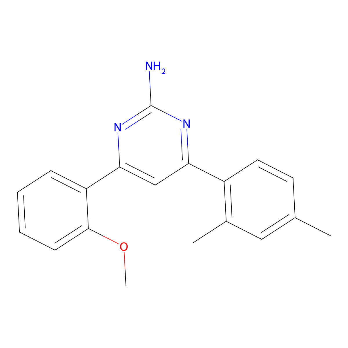4-(2,4-Dimethylphenyl)-6-(2-methoxyphenyl)pyrimidin-2-amine molecular structure, CAS 1354920-19-6