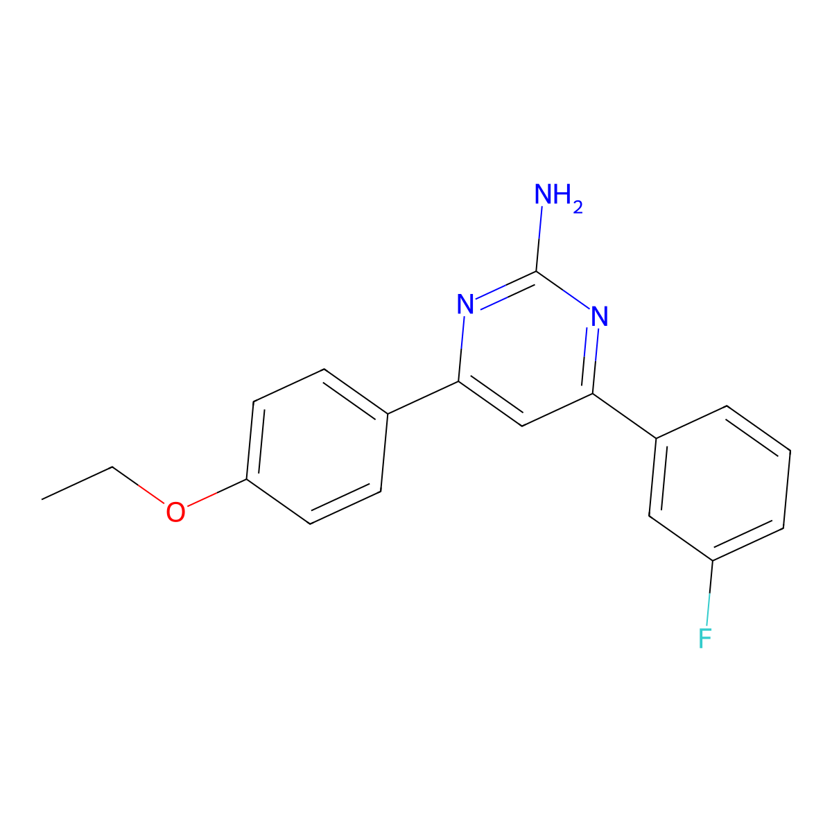 4-(4-Ethoxyphenyl)-6-(3-fluorophenyl)pyrimidin-2-amine molecular structure, CAS 1354920-28-7