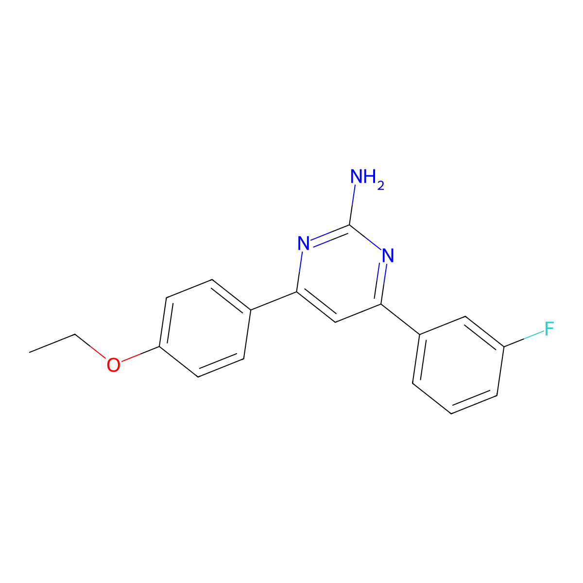 4-(4-Ethoxyphenyl)-6-(3-fluorophenyl)pyrimidin-2-amine molecular structure, CAS 1354920-28-7