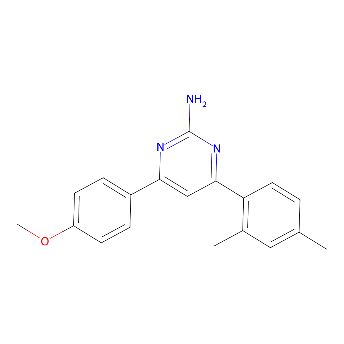 4-(2,4-Dimethylphenyl)-6-(4-methoxyphenyl)pyrimidin-2-amine molecular structure, CAS 1354920-34-5
