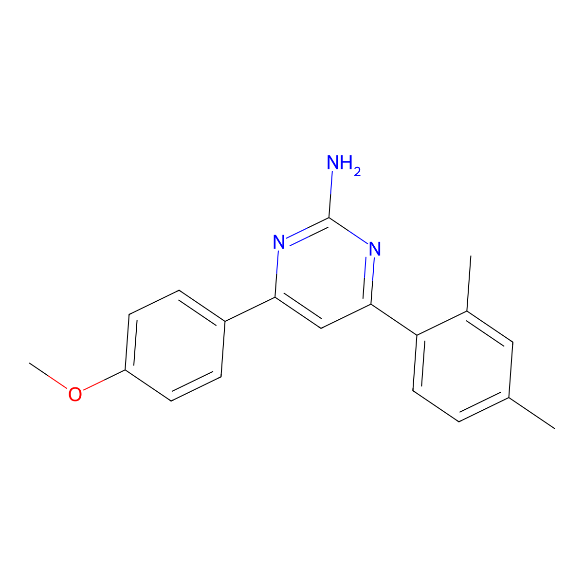 4-(2,4-Dimethylphenyl)-6-(4-methoxyphenyl)pyrimidin-2-amine molecular structure, CAS 1354920-34-5