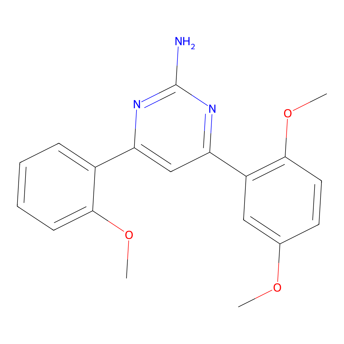 4-(2,5-Dimethoxyphenyl)-6-(2-methoxyphenyl)pyrimidin-2-amine molecular structure, CAS 1354920-54-9