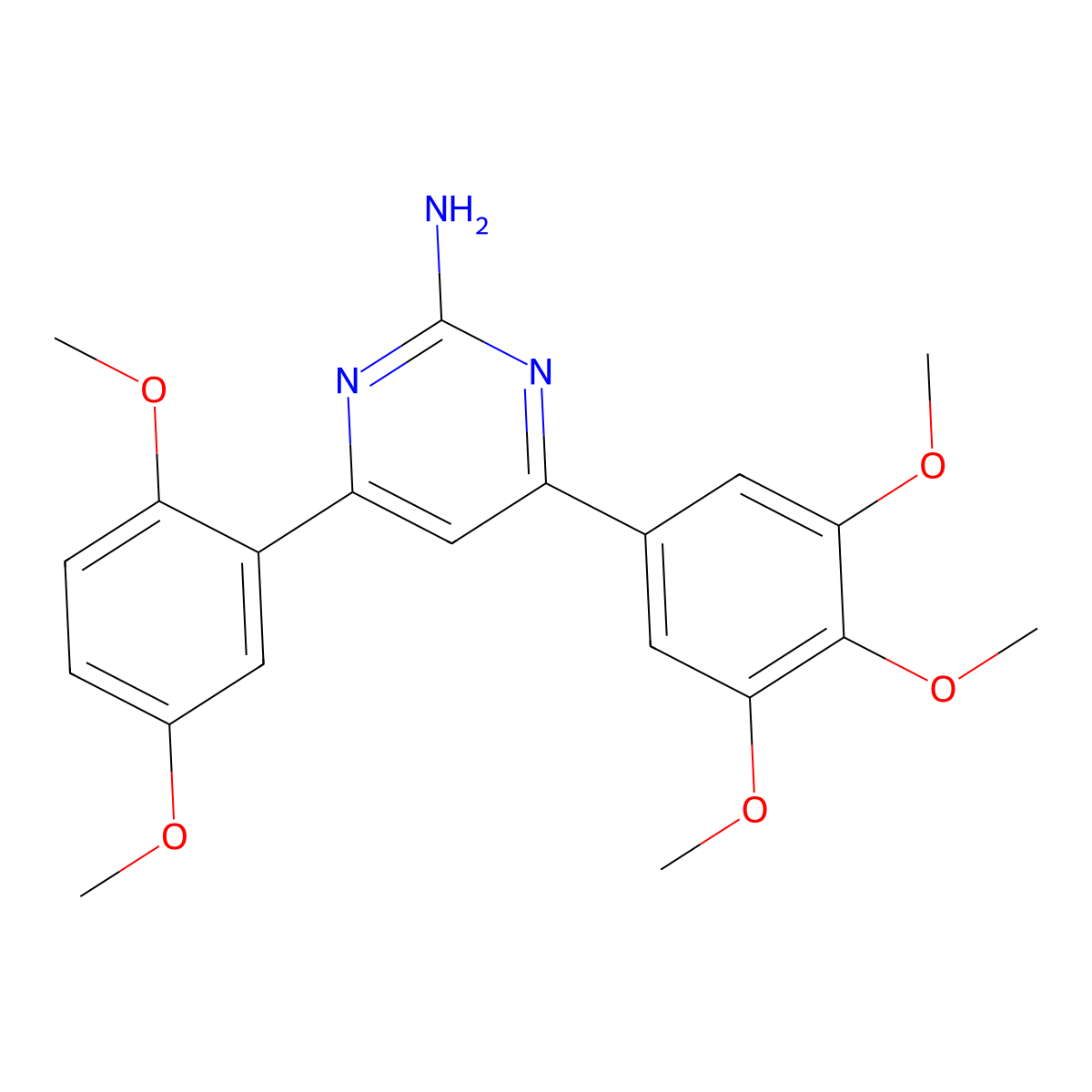 4-(2,5-Dimethoxyphenyl)-6-(3,4,5-trimethoxyphenyl)pyrimidin-2-amine molecular structure, CAS 1354920-72-1