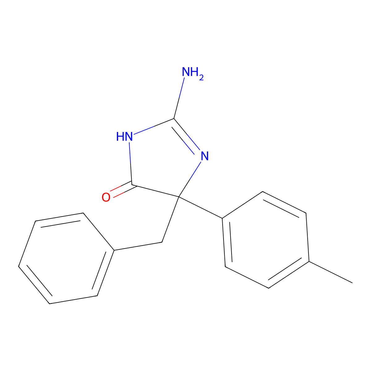 2-Amino-5-benzyl-5-(4-methylphenyl)-4,5-dihydro-1H-imidazol-4-one molecular structure, CAS 1354920-73-2