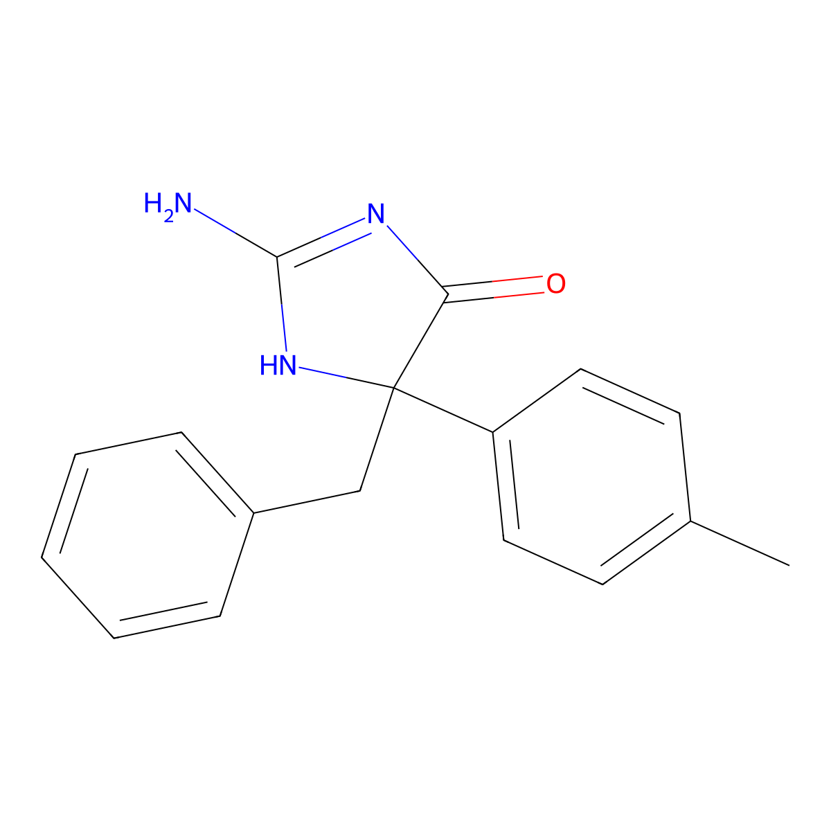 2-Amino-5-benzyl-5-(4-methylphenyl)-4,5-dihydro-1H-imidazol-4-one molecular structure, CAS 1354920-73-2