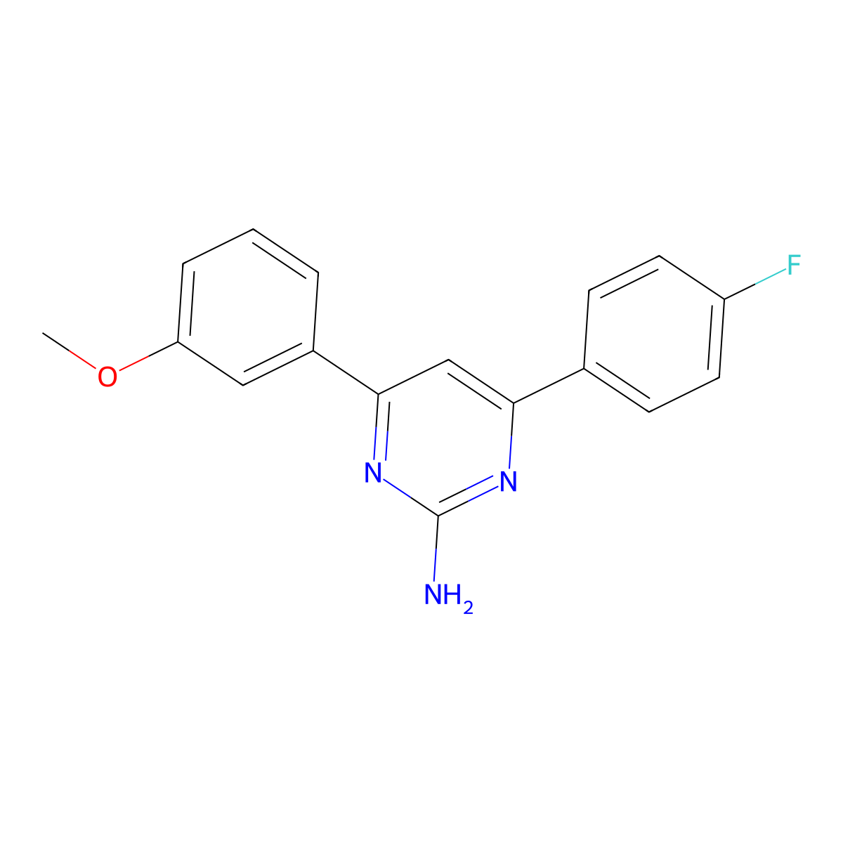 4-(4-Fluorophenyl)-6-(3-methoxyphenyl)pyrimidin-2-amine molecular structure, CAS 1354922-03-4