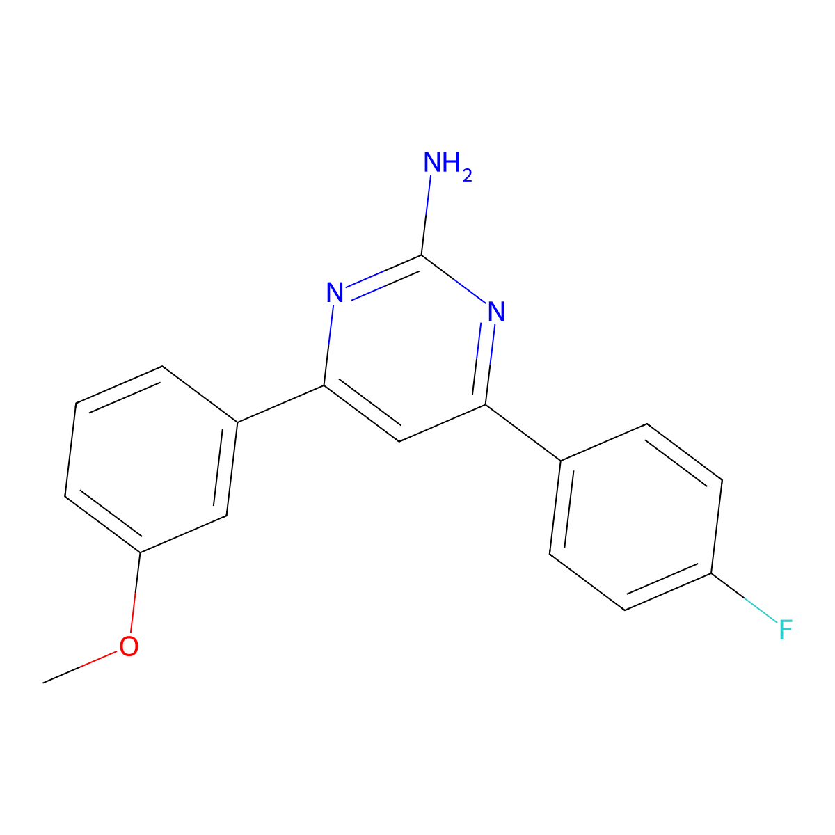 4-(4-Fluorophenyl)-6-(3-methoxyphenyl)pyrimidin-2-amine molecular structure, CAS 1354922-03-4