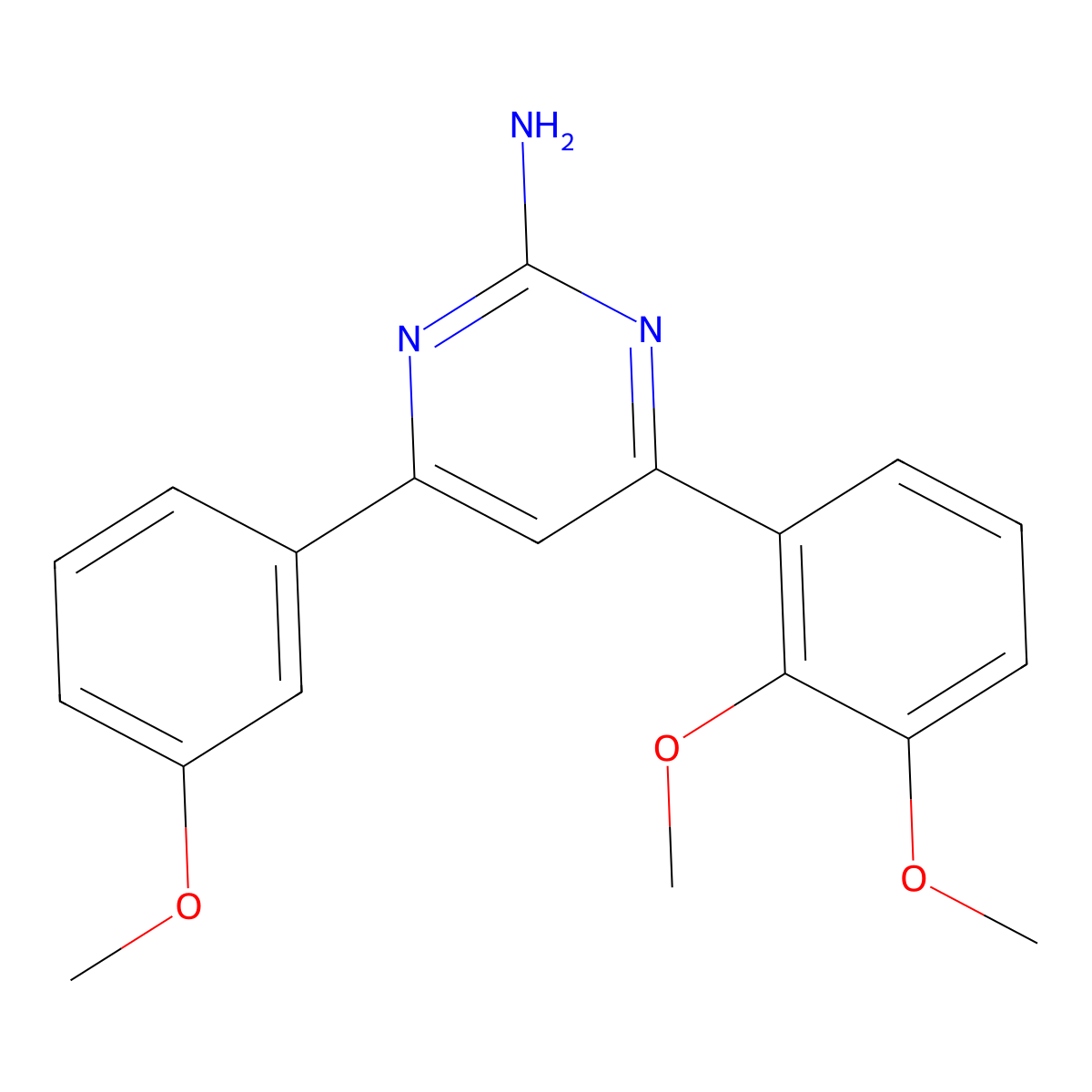 4-(2,3-Dimethoxyphenyl)-6-(3-methoxyphenyl)pyrimidin-2-amine molecular structure, CAS 1354922-33-0