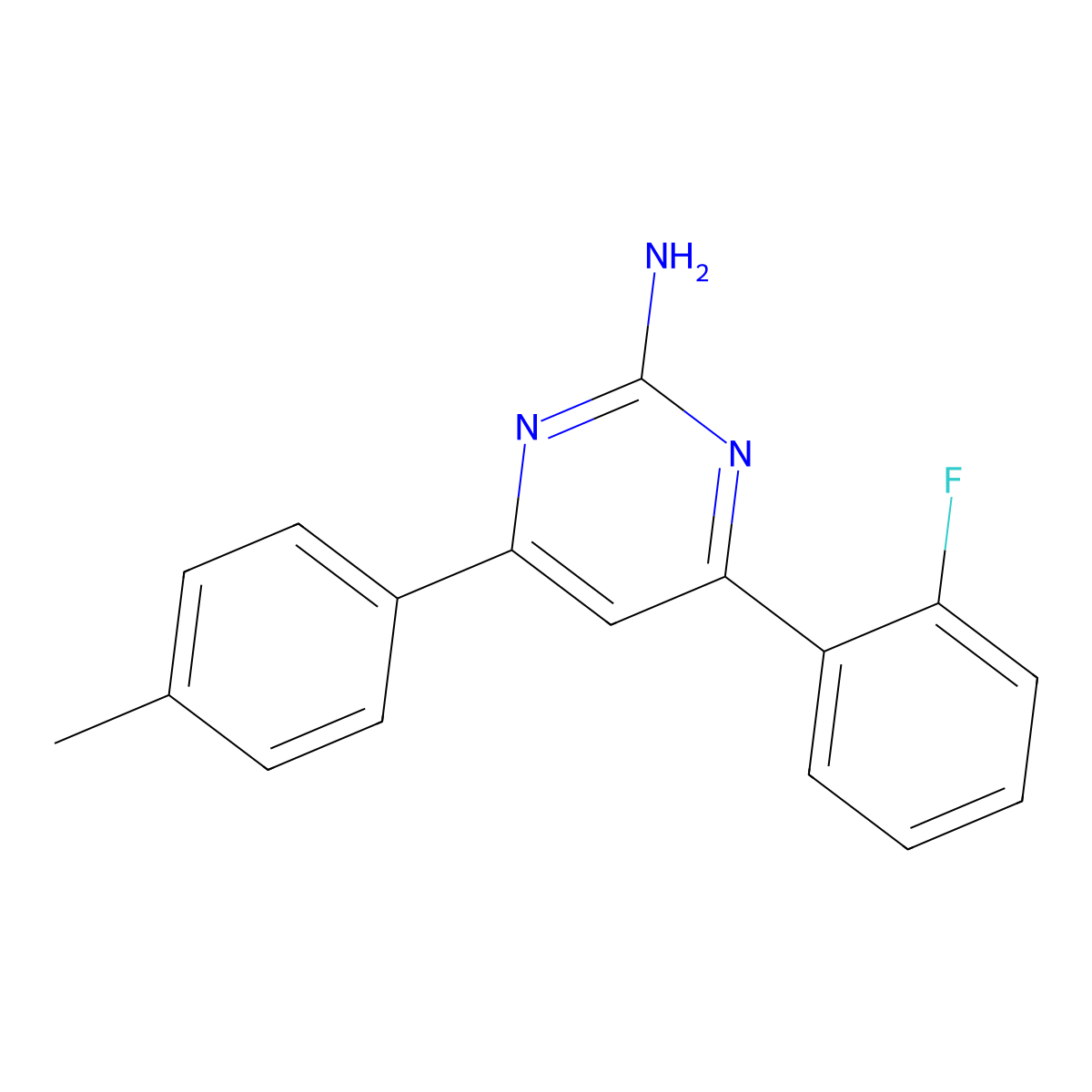 4-(2-Fluorophenyl)-6-(4-methylphenyl)pyrimidin-2-amine molecular structure, CAS 1354922-51-2