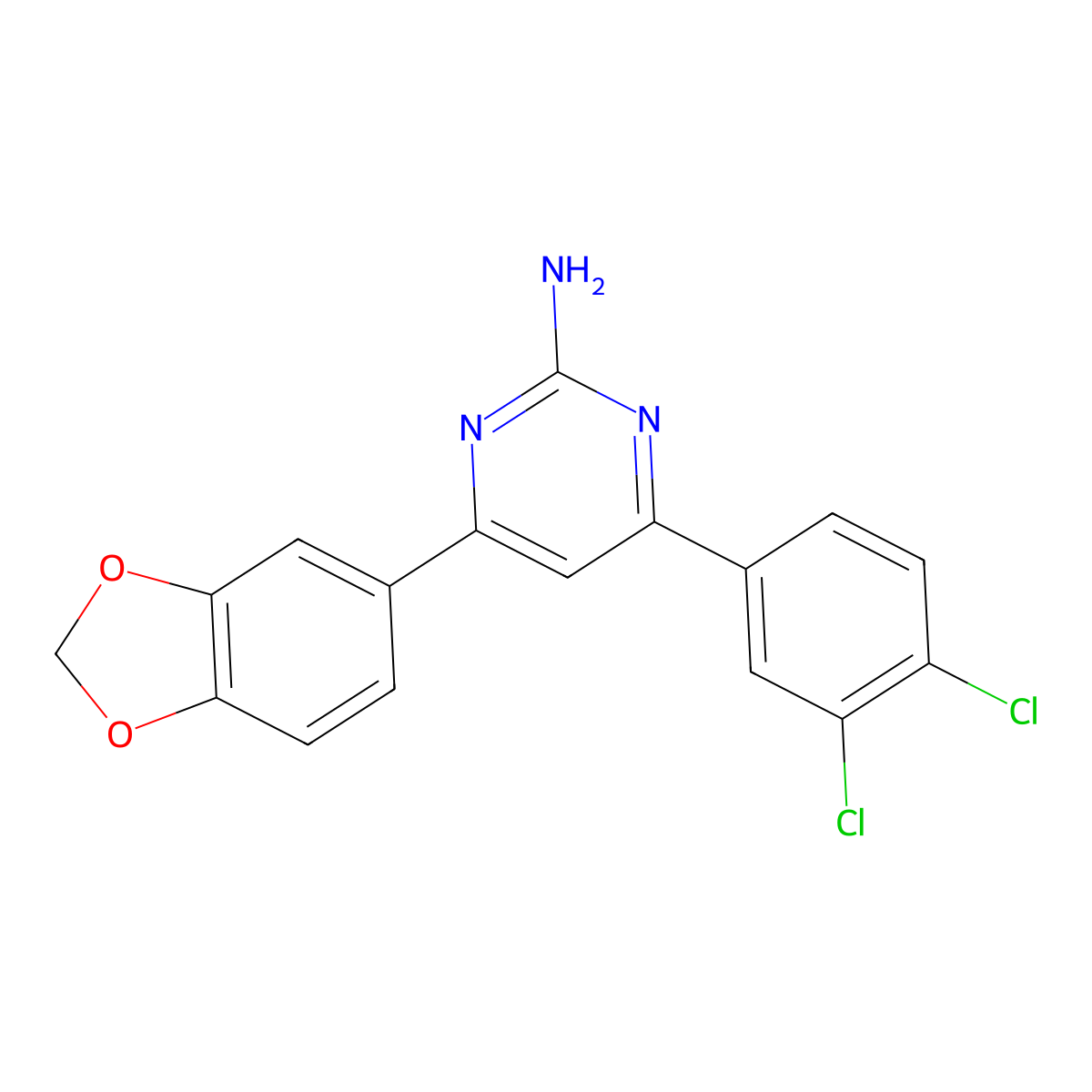 4-(2H-1,3-Benzodioxol-5-yl)-6-(3,4-dichlorophenyl)pyrimidin-2-amine molecular structure, CAS 1354922-77-2