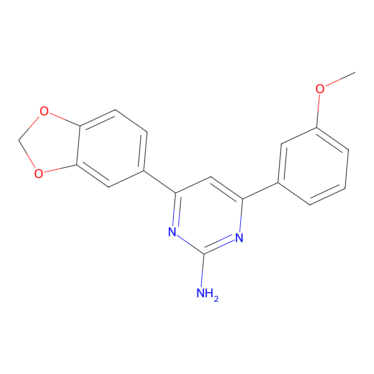 4-(2H-1,3-Benzodioxol-5-yl)-6-(3-methoxyphenyl)pyrimidin-2-amine molecular structure, CAS 1354922-78-3