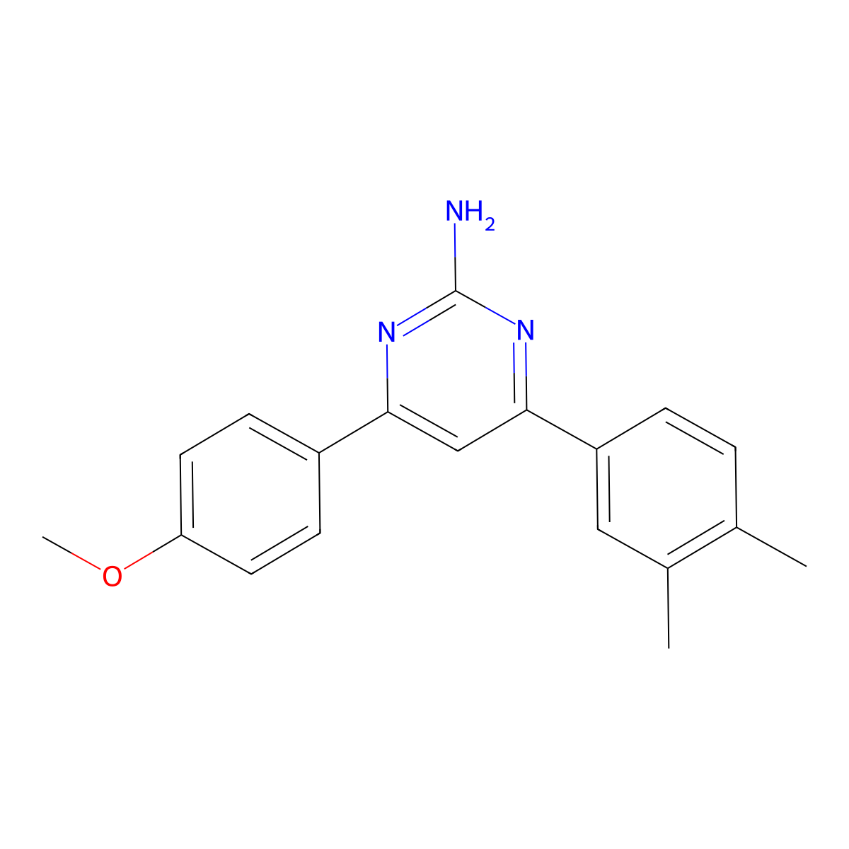 4-(3,4-Dimethylphenyl)-6-(4-methoxyphenyl)pyrimidin-2-amine molecular structure, CAS 1354922-81-8