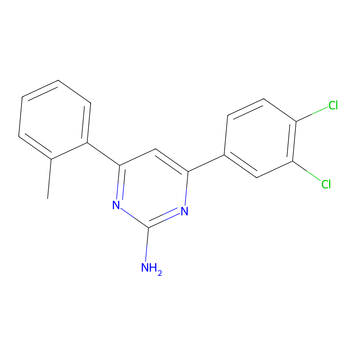 4-(3,4-Dichlorophenyl)-6-(2-methylphenyl)pyrimidin-2-amine molecular structure, CAS 1354922-84-1