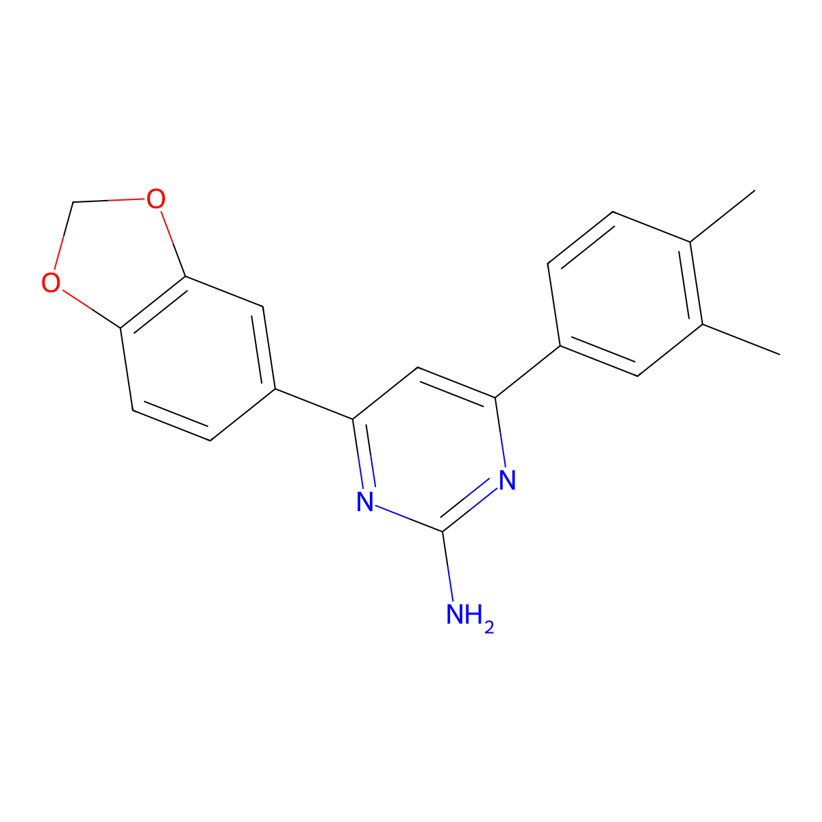 4-(2H-1,3-Benzodioxol-5-yl)-6-(3,4-dimethylphenyl)pyrimidin-2-amine molecular structure, CAS 1354922-96-5
