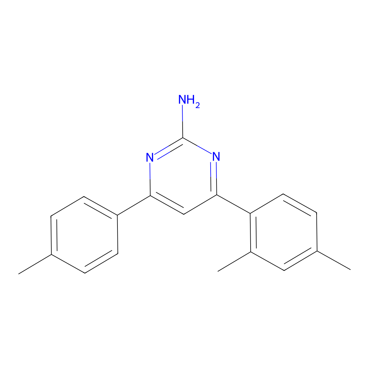 4-(2,4-Dimethylphenyl)-6-(4-methylphenyl)pyrimidin-2-amine molecular structure, CAS 1354923-06-0