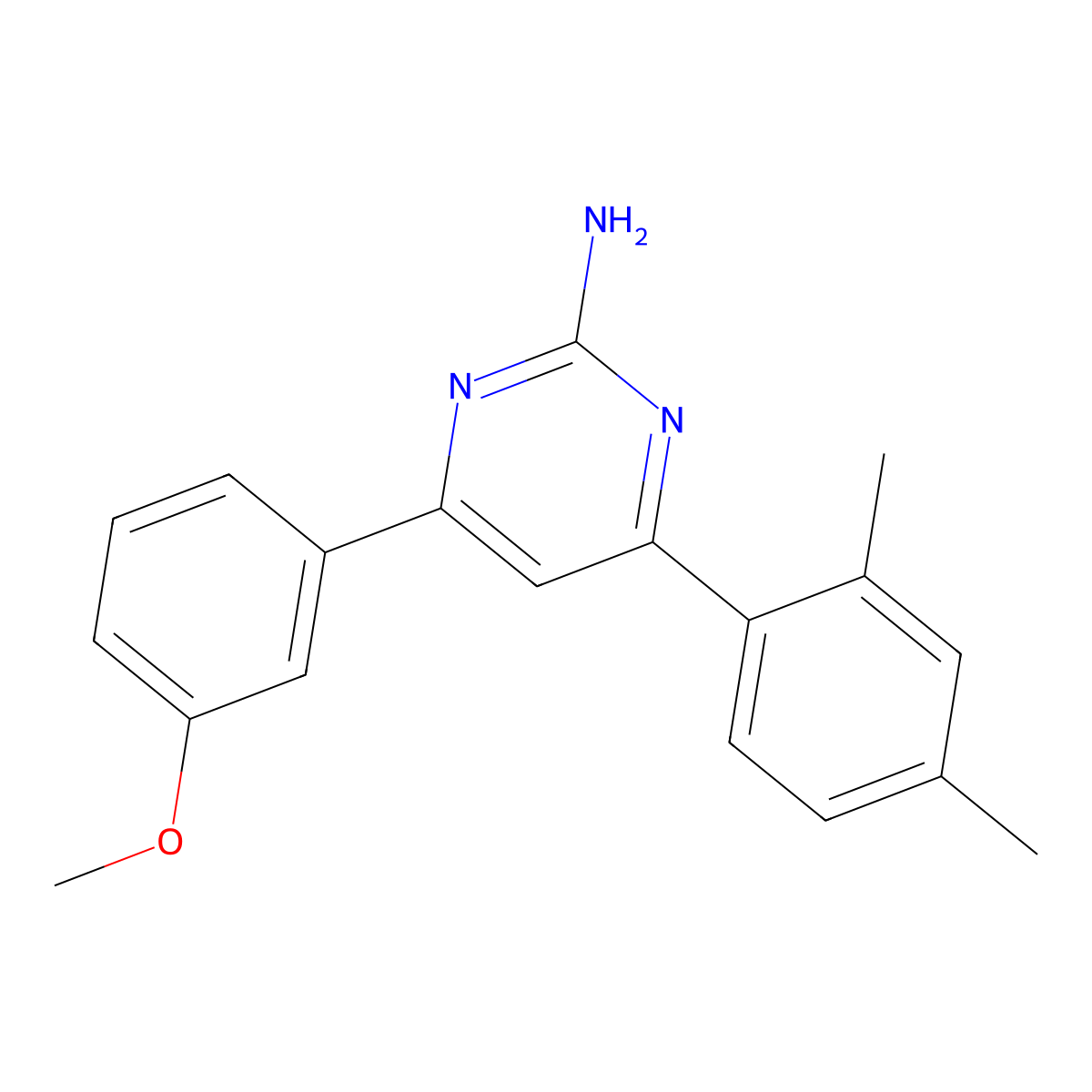 4-(2,4-Dimethylphenyl)-6-(3-methoxyphenyl)pyrimidin-2-amine molecular structure, CAS 1354923-15-1