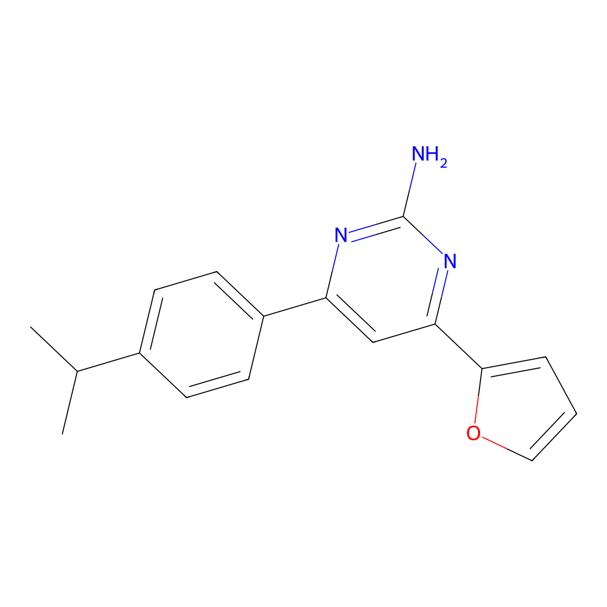 4-(Furan-2-yl)-6-[4-(propan-2-yl)phenyl]pyrimidin-2-amine molecular structure, CAS 1354923-28-6