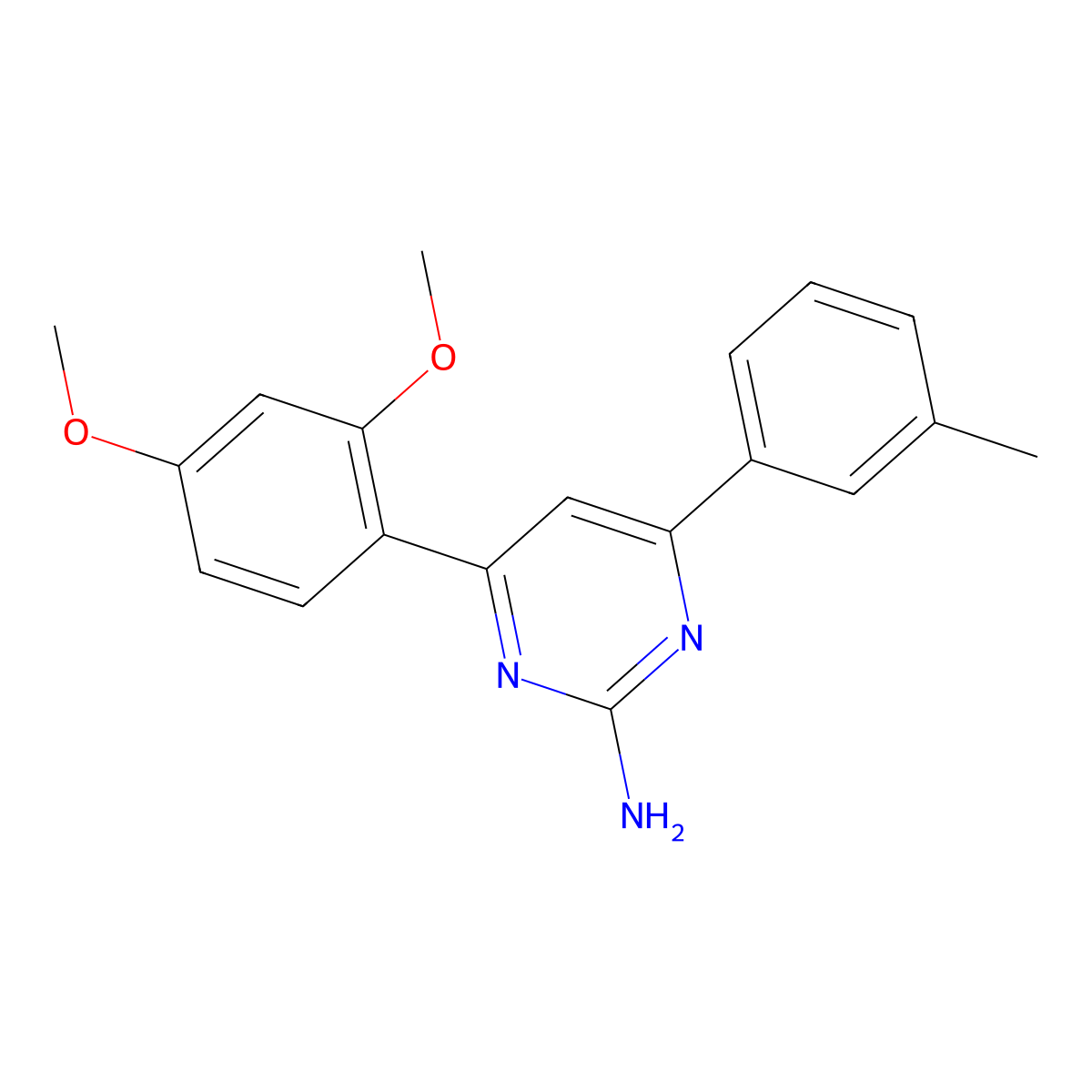 4-(2,4-Dimethoxyphenyl)-6-(3-methylphenyl)pyrimidin-2-amine molecular structure, CAS 1354923-31-1