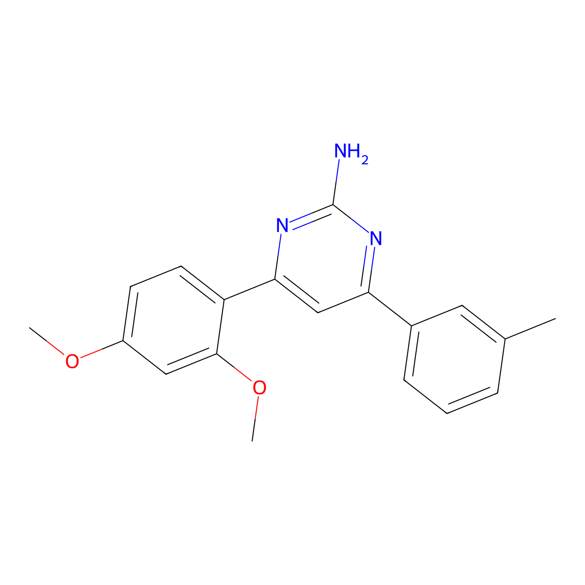 4-(2,4-Dimethoxyphenyl)-6-(3-methylphenyl)pyrimidin-2-amine molecular structure, CAS 1354923-31-1