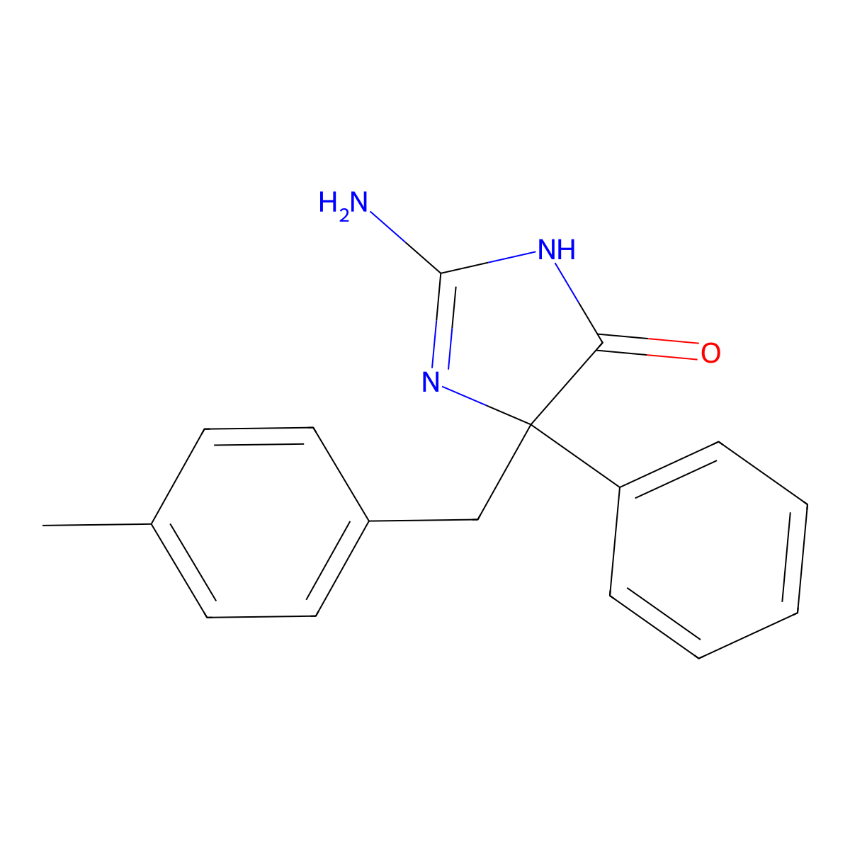 2-Amino-5-[(4-methylphenyl)methyl]-5-phenyl-4,5-dihydro-1H-imidazol-4-one molecular structure, CAS 1354923-36-6