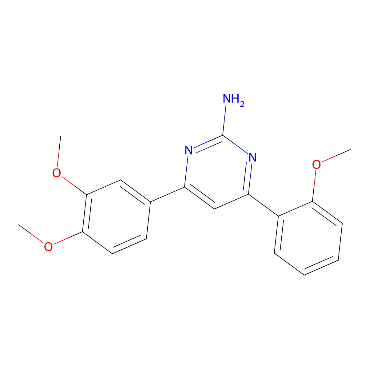 4-(3,4-Dimethoxyphenyl)-6-(2-methoxyphenyl)pyrimidin-2-amine molecular structure, CAS 1354923-50-4