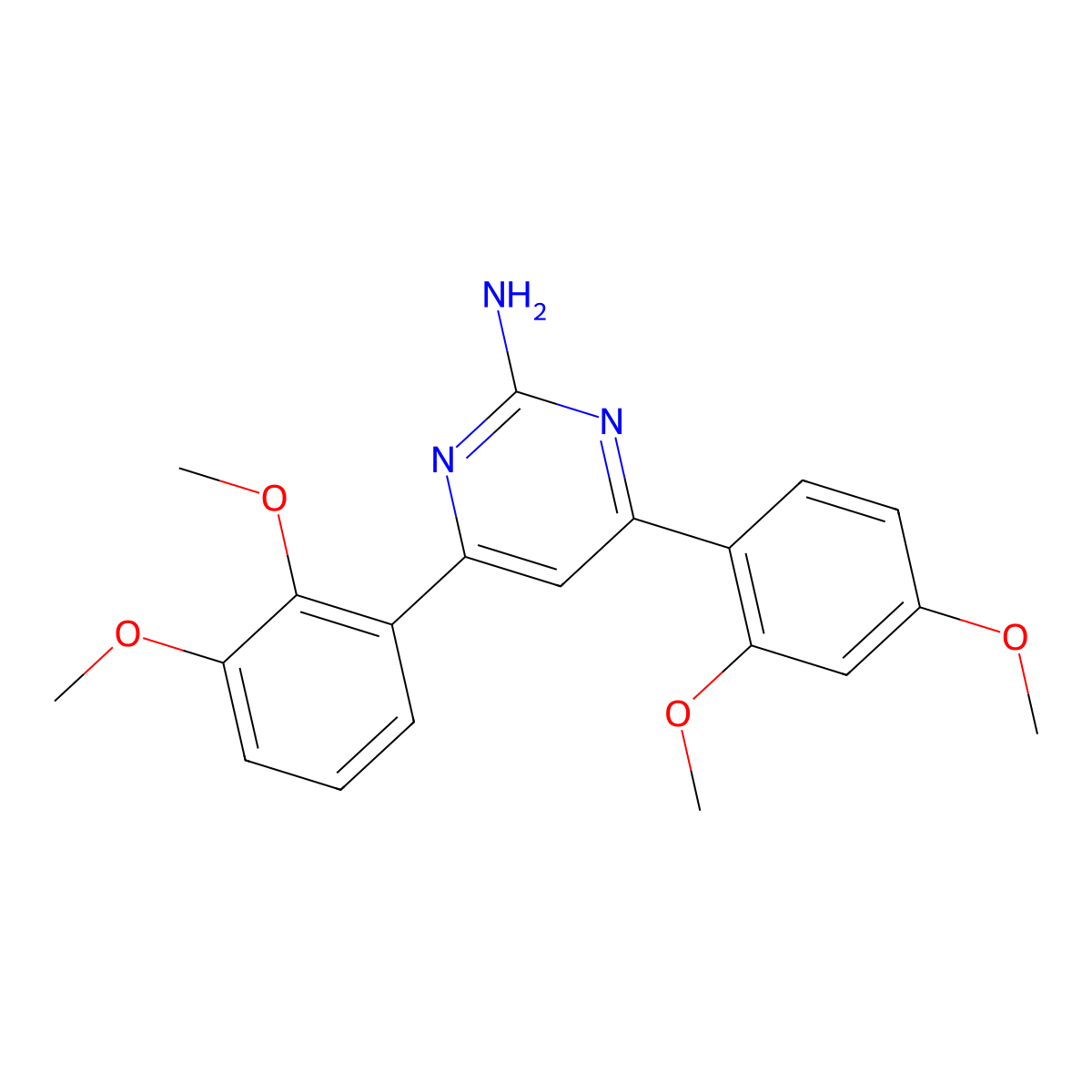 4-(2,3-Dimethoxyphenyl)-6-(2,4-dimethoxyphenyl)pyrimidin-2-amine molecular structure, CAS 1354923-68-4