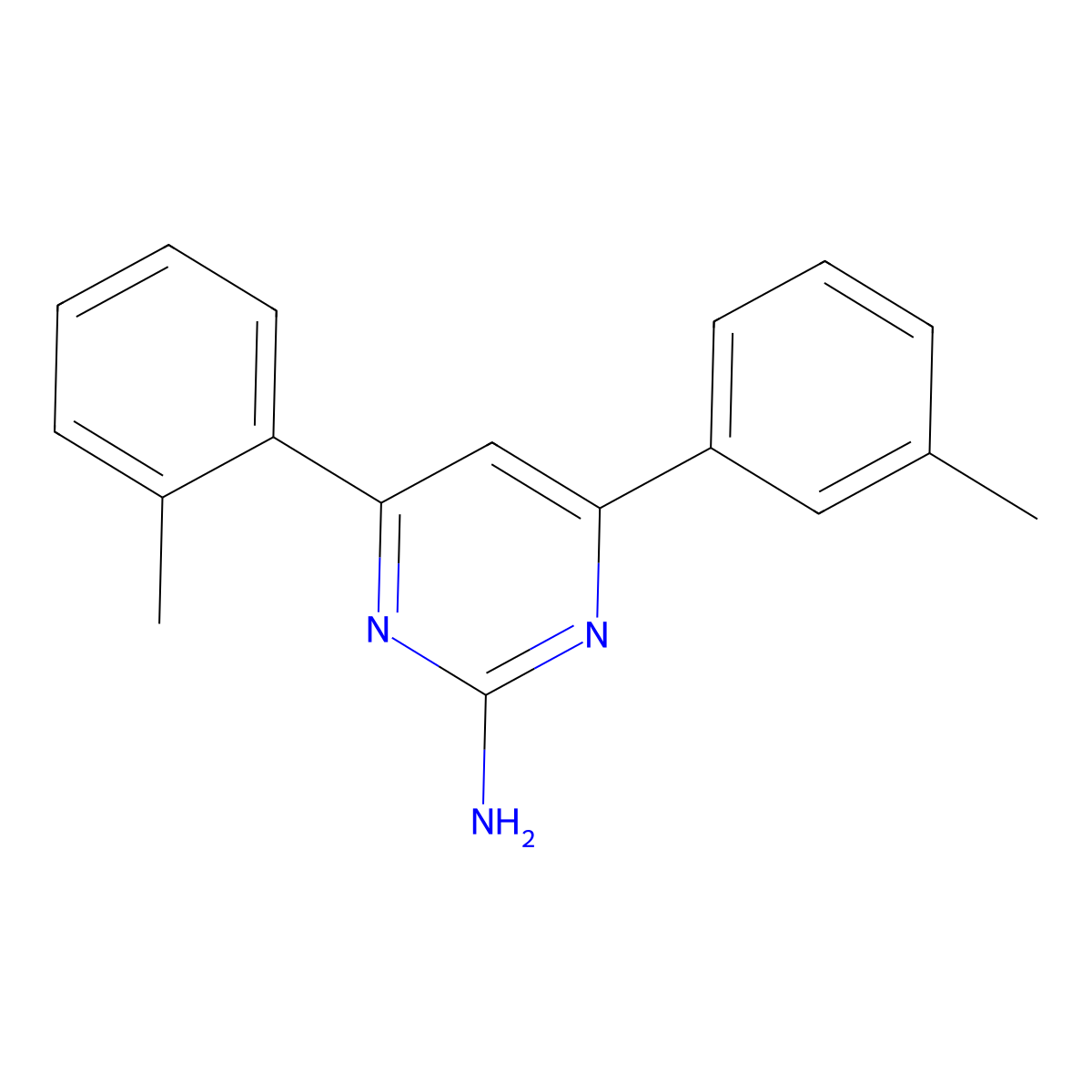 4-(2-Methylphenyl)-6-(3-methylphenyl)pyrimidin-2-amine molecular structure, CAS 1354923-74-2