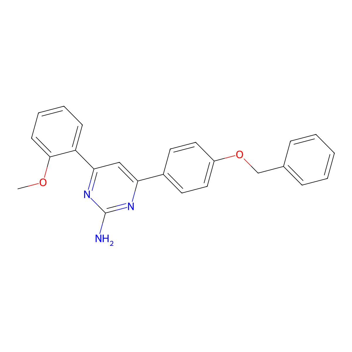 4-[4-(Benzyloxy)phenyl]-6-(2-methoxyphenyl)pyrimidin-2-amine molecular structure, CAS 1354923-90-2