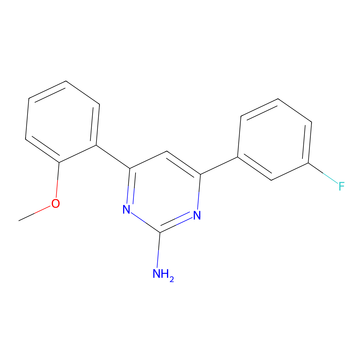 4-(3-Fluorophenyl)-6-(2-methoxyphenyl)pyrimidin-2-amine molecular structure, CAS 1354923-98-0
