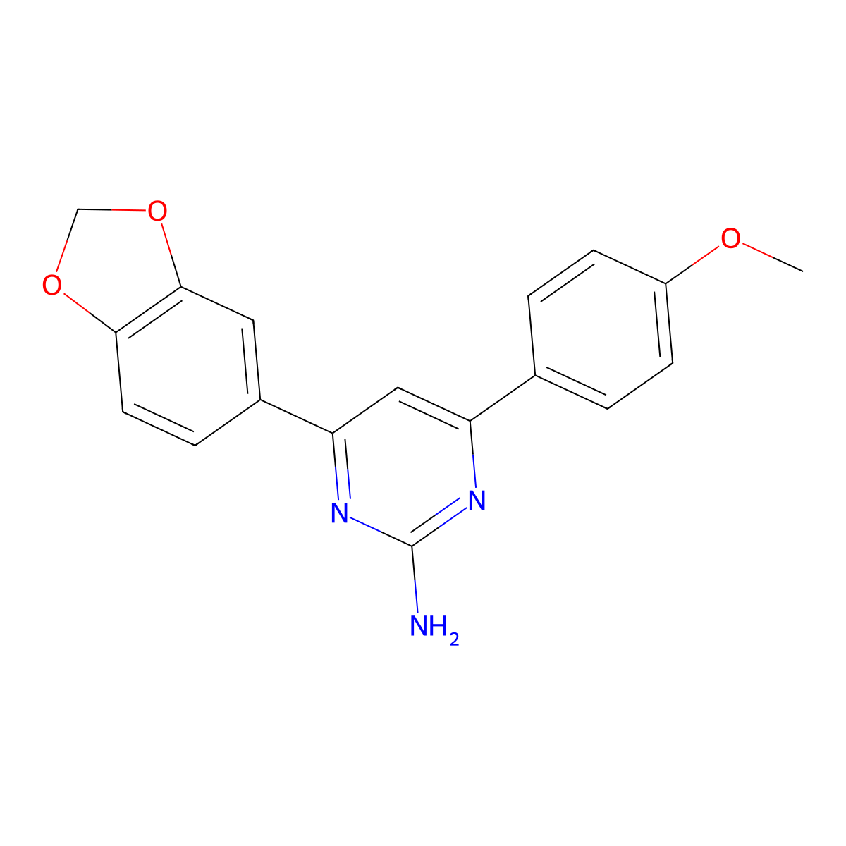 4-(2H-1,3-Benzodioxol-5-yl)-6-(4-methoxyphenyl)pyrimidin-2-amine molecular structure, CAS 1354924-26-7