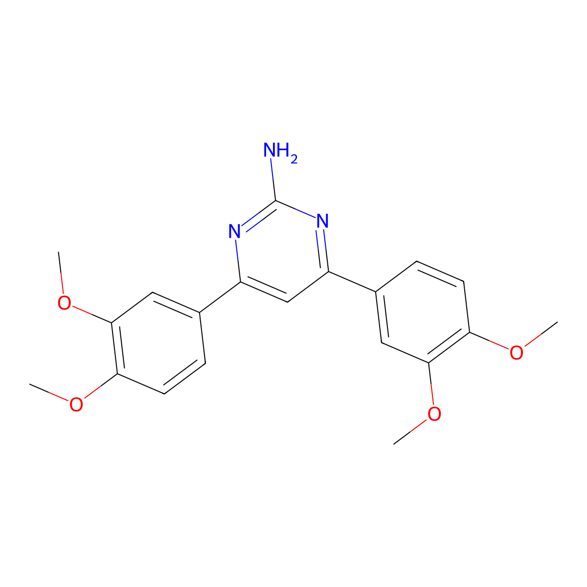 4,6-Bis(3,4-dimethoxyphenyl)pyrimidin-2-amine molecular structure, CAS 1354924-43-8