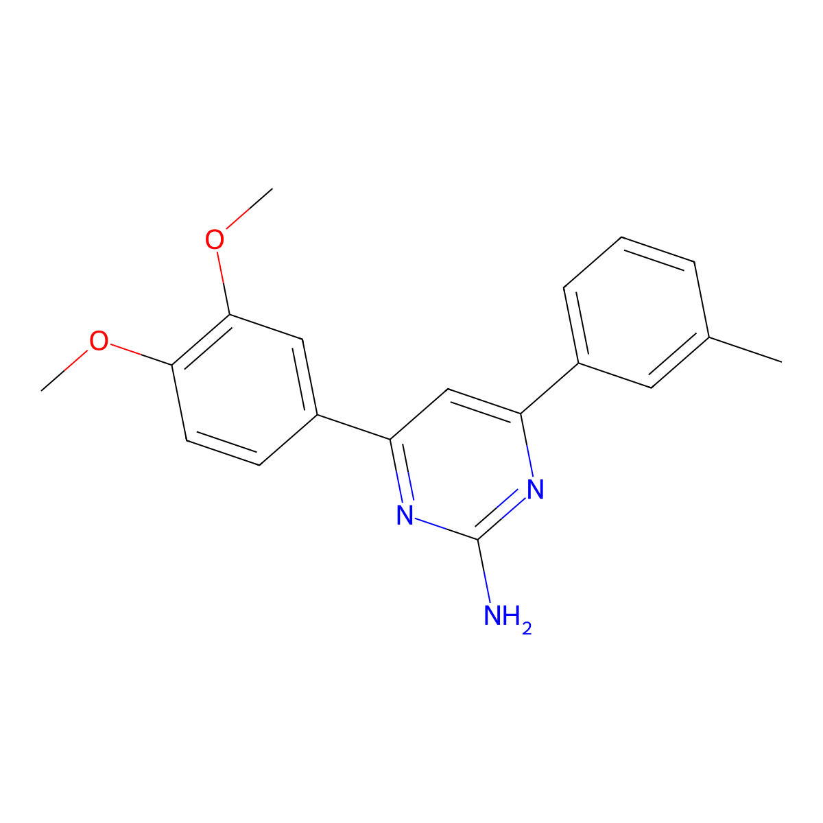 4-(3,4-Dimethoxyphenyl)-6-(3-methylphenyl)pyrimidin-2-amine molecular structure, CAS 1354924-53-0