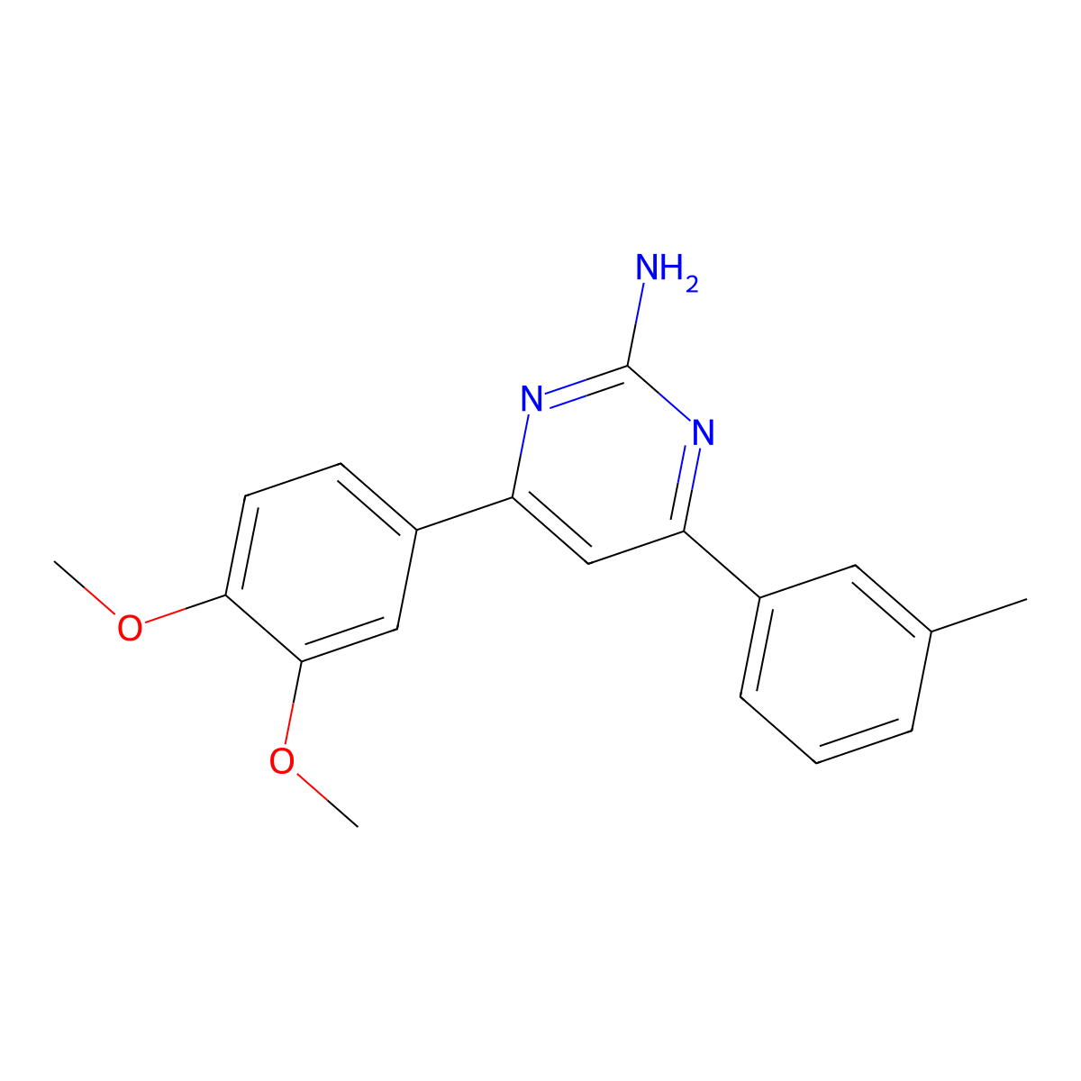 4-(3,4-Dimethoxyphenyl)-6-(3-methylphenyl)pyrimidin-2-amine molecular structure, CAS 1354924-53-0
