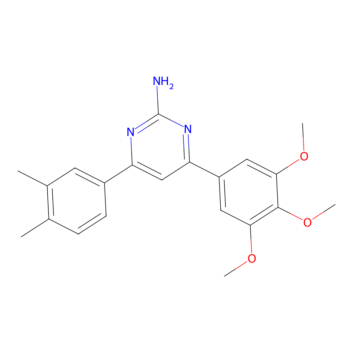4-(3,4-Dimethylphenyl)-6-(3,4,5-trimethoxyphenyl)pyrimidin-2-amine molecular structure, CAS 1354925-27-1