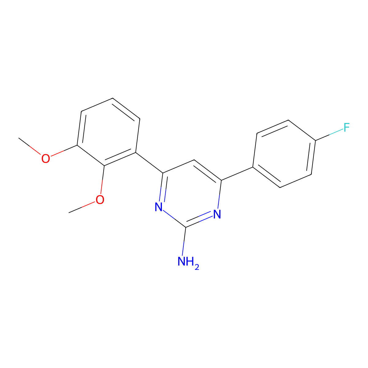 4-(2,3-Dimethoxyphenyl)-6-(4-fluorophenyl)pyrimidin-2-amine molecular structure, CAS 1354925-37-3