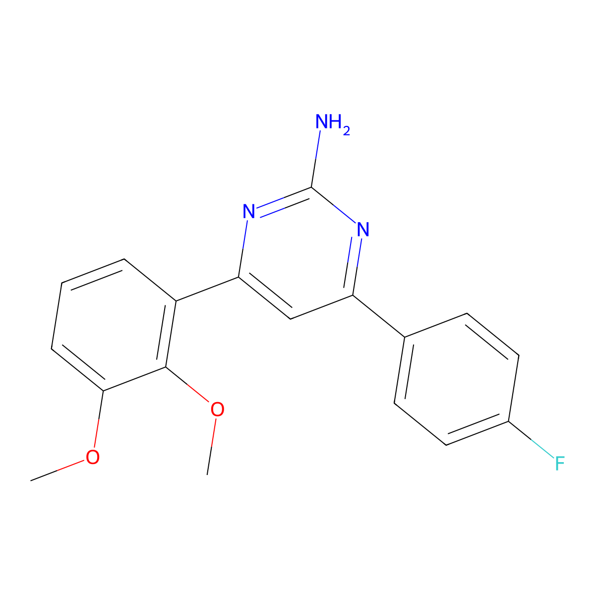 4-(2,3-Dimethoxyphenyl)-6-(4-fluorophenyl)pyrimidin-2-amine molecular structure, CAS 1354925-37-3