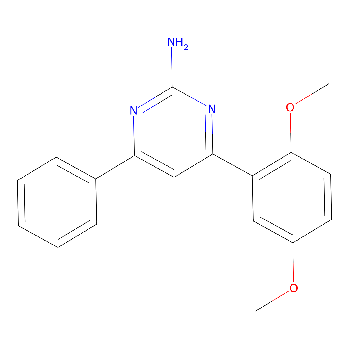 4-(2,5-Dimethoxyphenyl)-6-phenylpyrimidin-2-amine molecular structure, CAS 1354925-60-2
