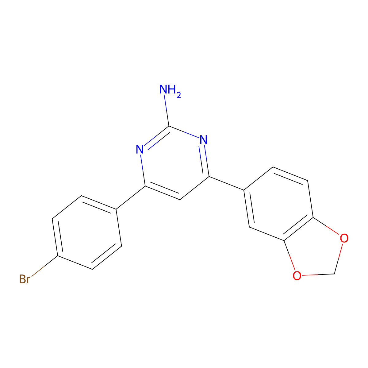 4-(2H-1,3-Benzodioxol-5-yl)-6-(4-bromophenyl)pyrimidin-2-amine molecular structure, CAS 1354925-63-5