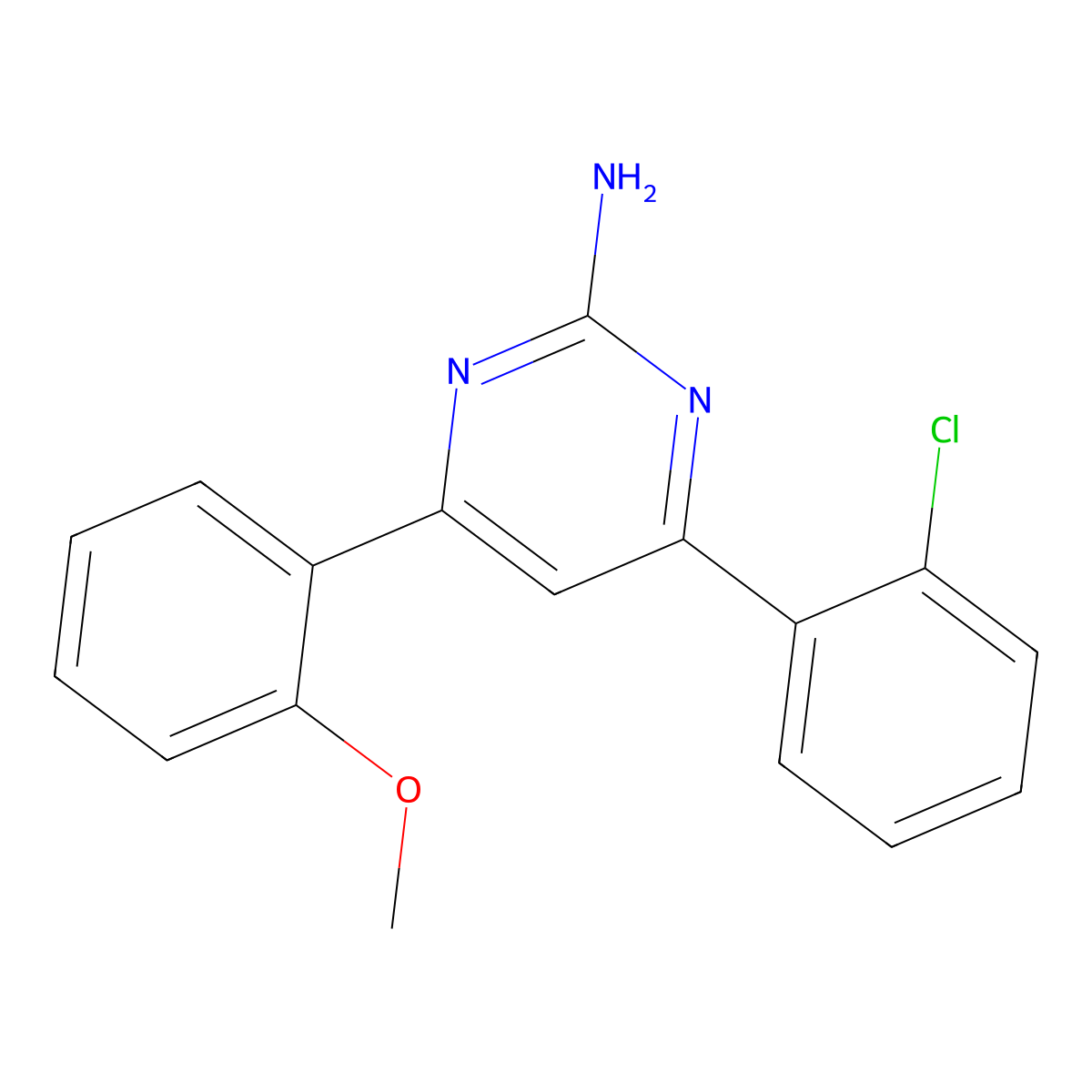4-(2-Chlorophenyl)-6-(2-methoxyphenyl)pyrimidin-2-amine molecular structure, CAS 1354925-71-5