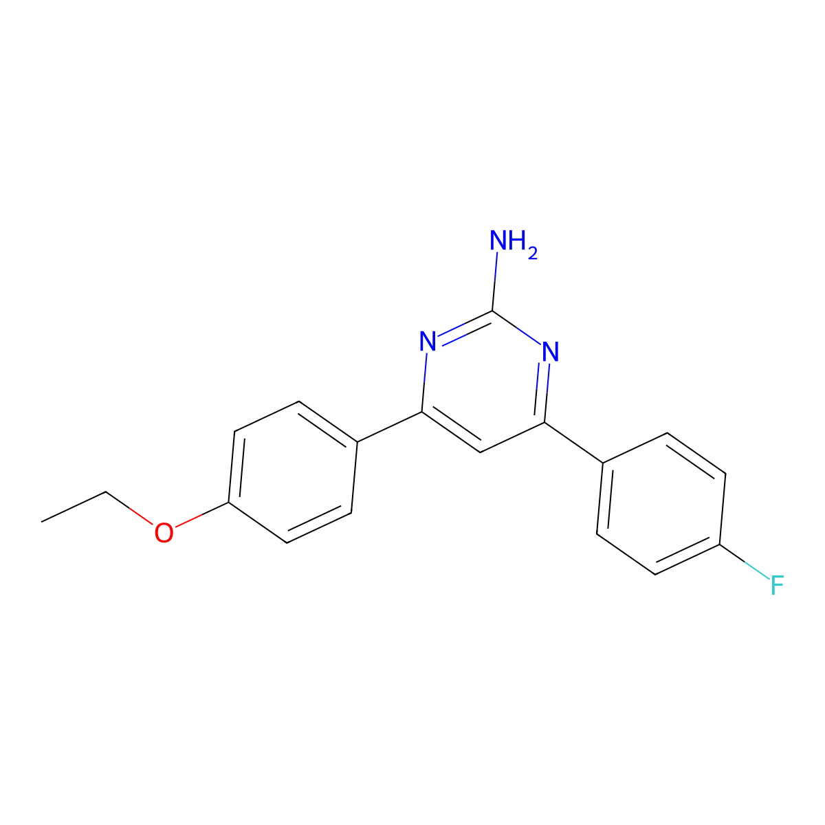 4-(4-Ethoxyphenyl)-6-(4-fluorophenyl)pyrimidin-2-amine molecular structure, CAS 1354925-82-8