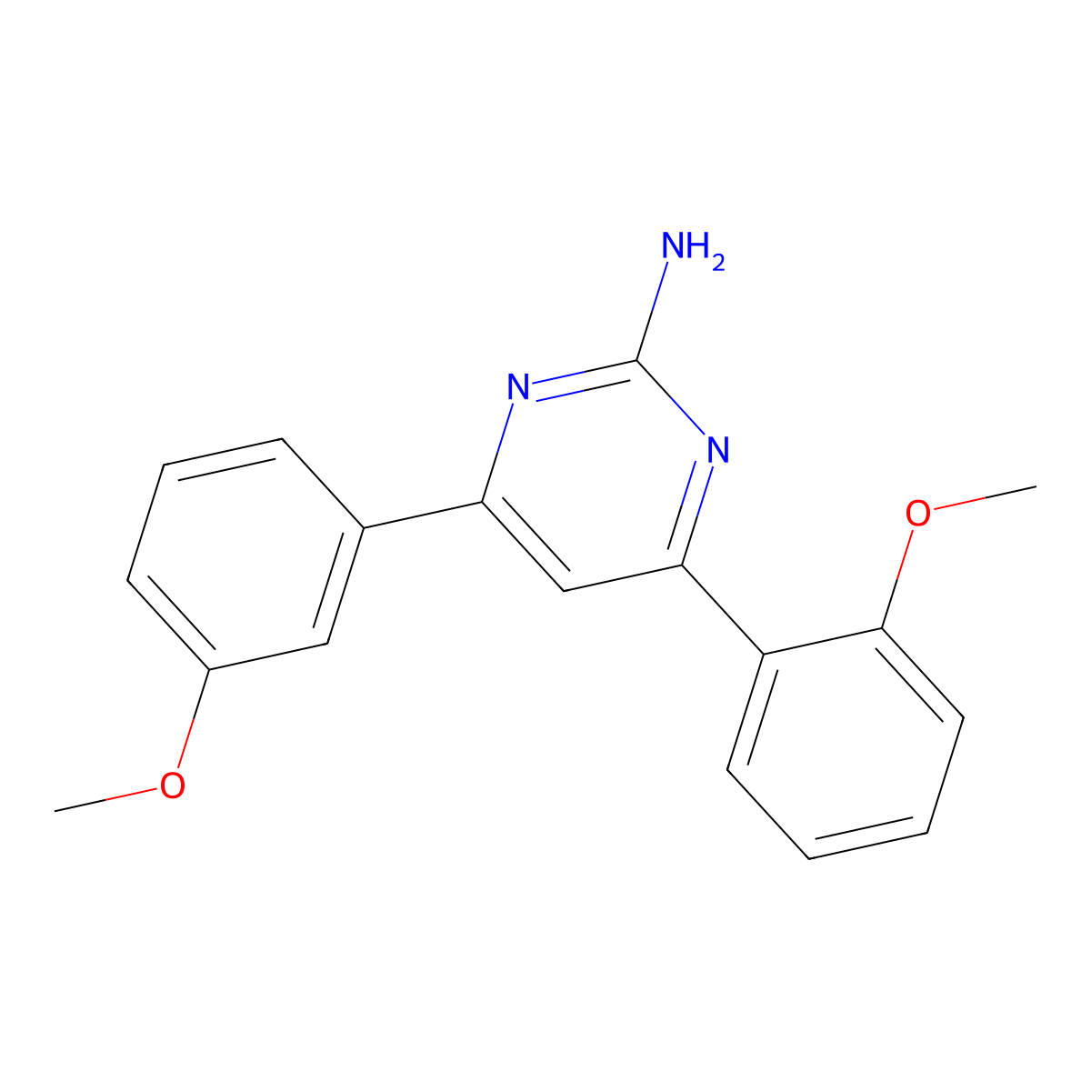 4-(2-Methoxyphenyl)-6-(3-methoxyphenyl)pyrimidin-2-amine molecular structure, CAS 1354926-13-8