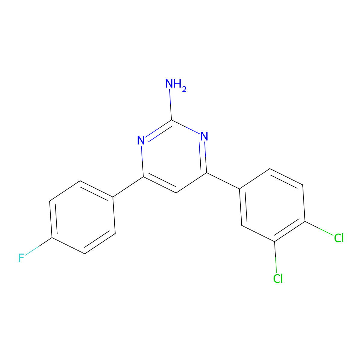 4-(3,4-Dichlorophenyl)-6-(4-fluorophenyl)pyrimidin-2-amine molecular structure, CAS 1354926-20-7