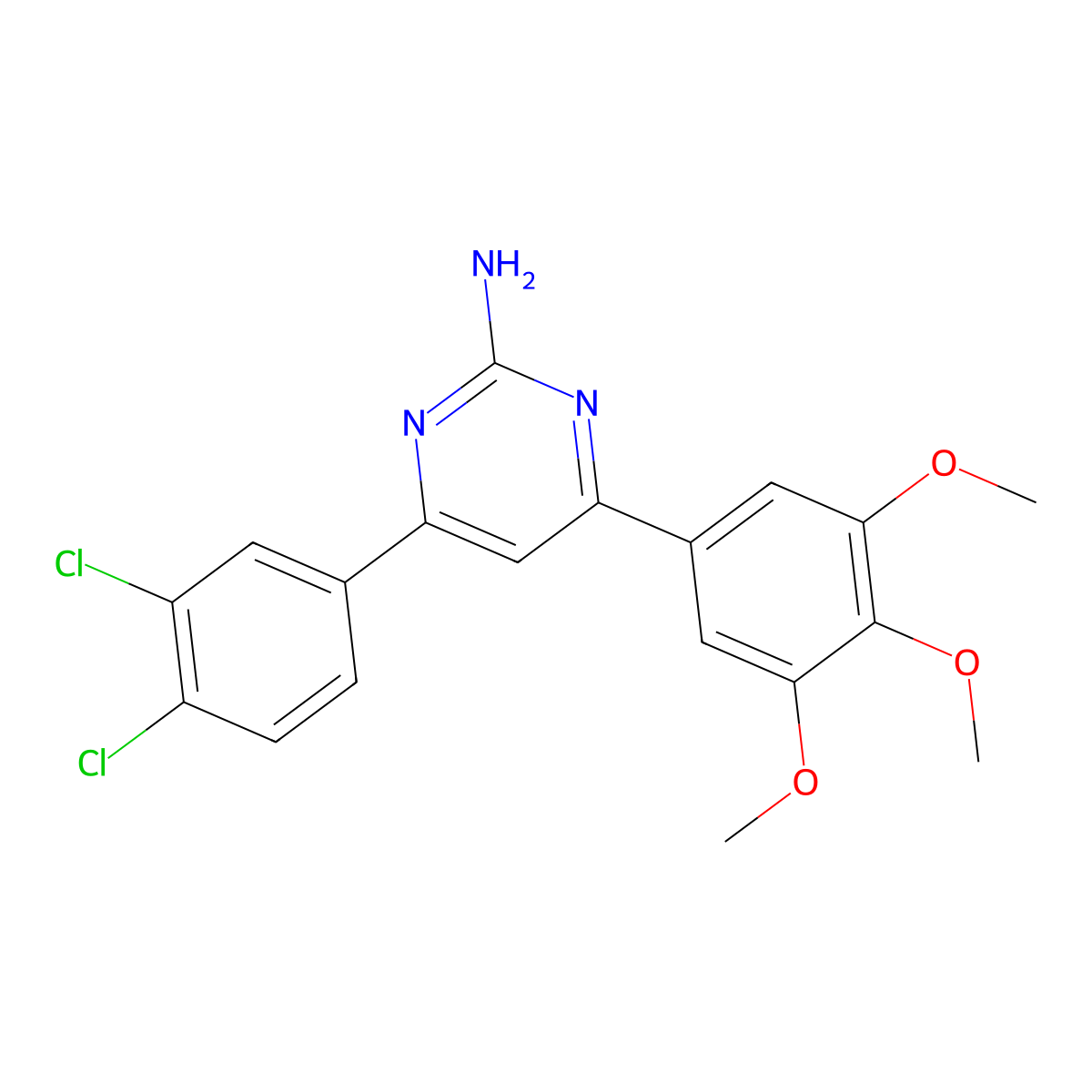4-(3,4-Dichlorophenyl)-6-(3,4,5-trimethoxyphenyl)pyrimidin-2-amine molecular structure, CAS 1354926-27-4