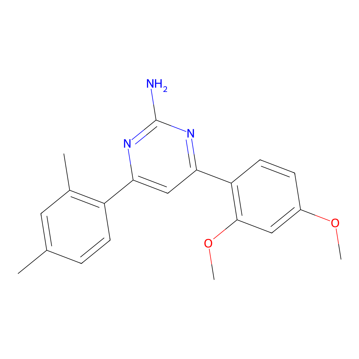4-(2,4-Dimethoxyphenyl)-6-(2,4-dimethylphenyl)pyrimidin-2-amine molecular structure, CAS 1354926-34-3