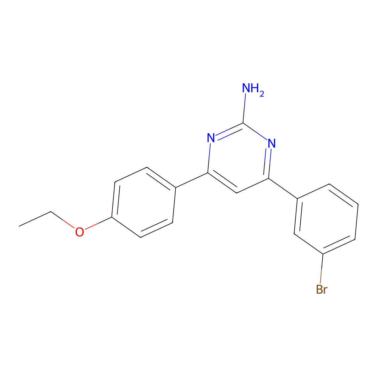 4-(3-Bromophenyl)-6-(4-ethoxyphenyl)pyrimidin-2-amine molecular structure, CAS 1354926-56-9